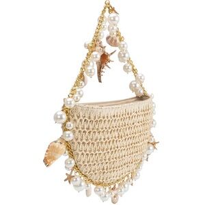 Melie Bianco seashell clutch bag